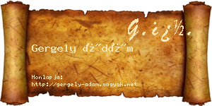Gergely Ádám névjegykártya