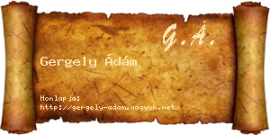 Gergely Ádám névjegykártya